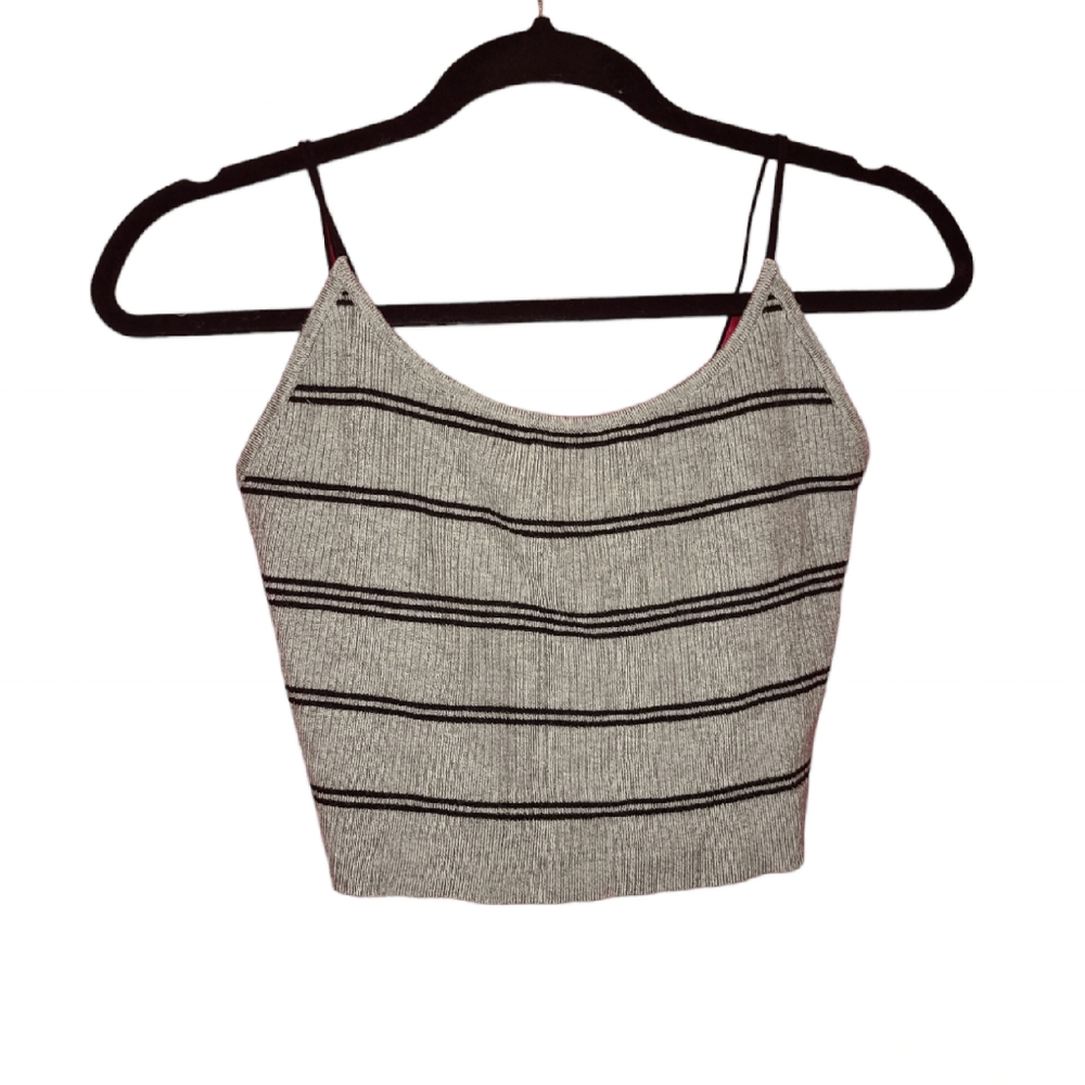 Crop Top, M, Gray and Black